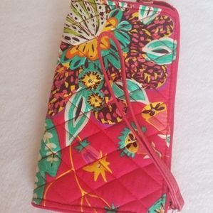 Hot Pink & Floral Vera Bradley Wristlet